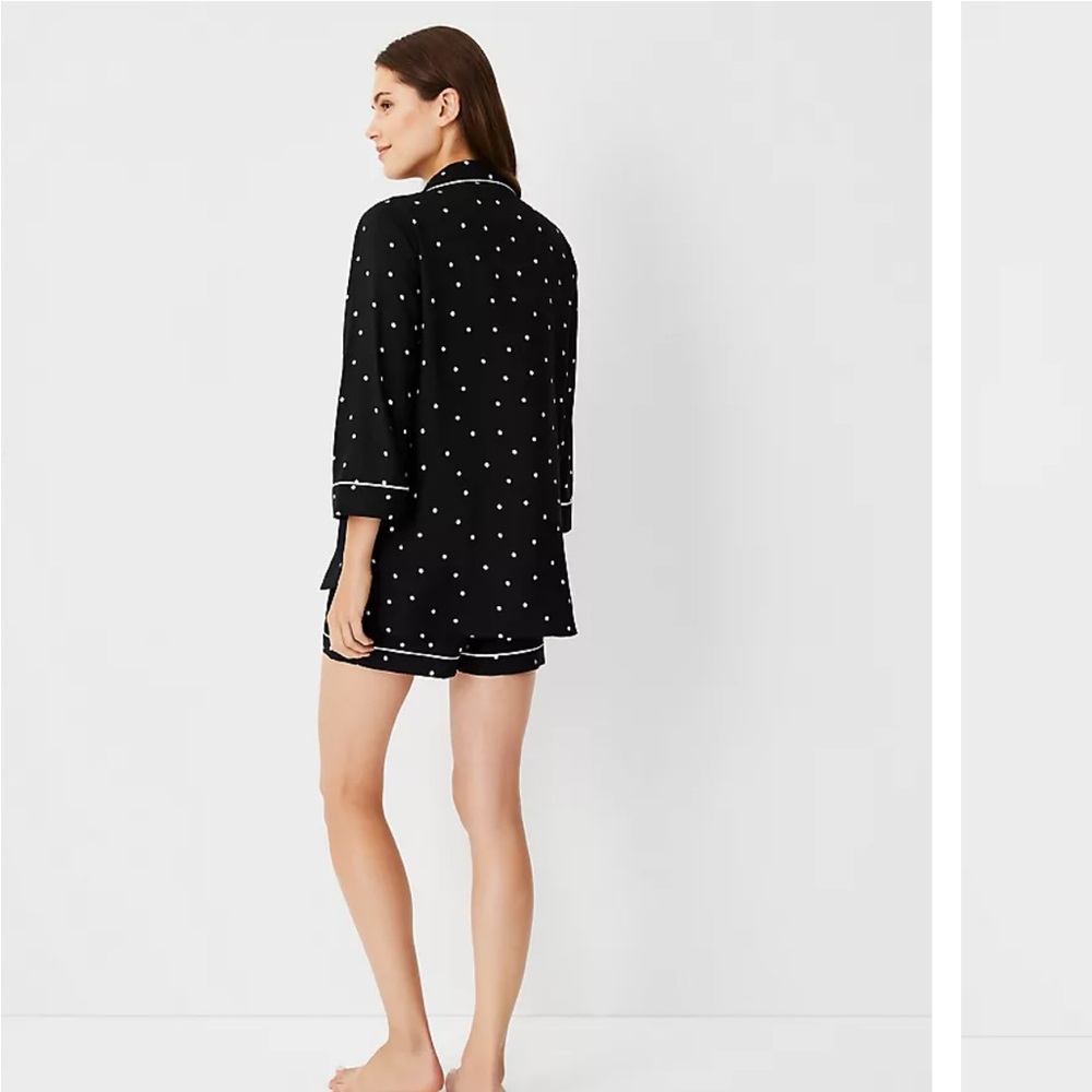 Ann Taylor Black and White Polka Dot Pajama Set